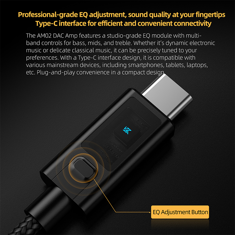 KZ AM02 TYPE-C TO 3.5 zintegro – Headphone Amplifier recenzja i cena