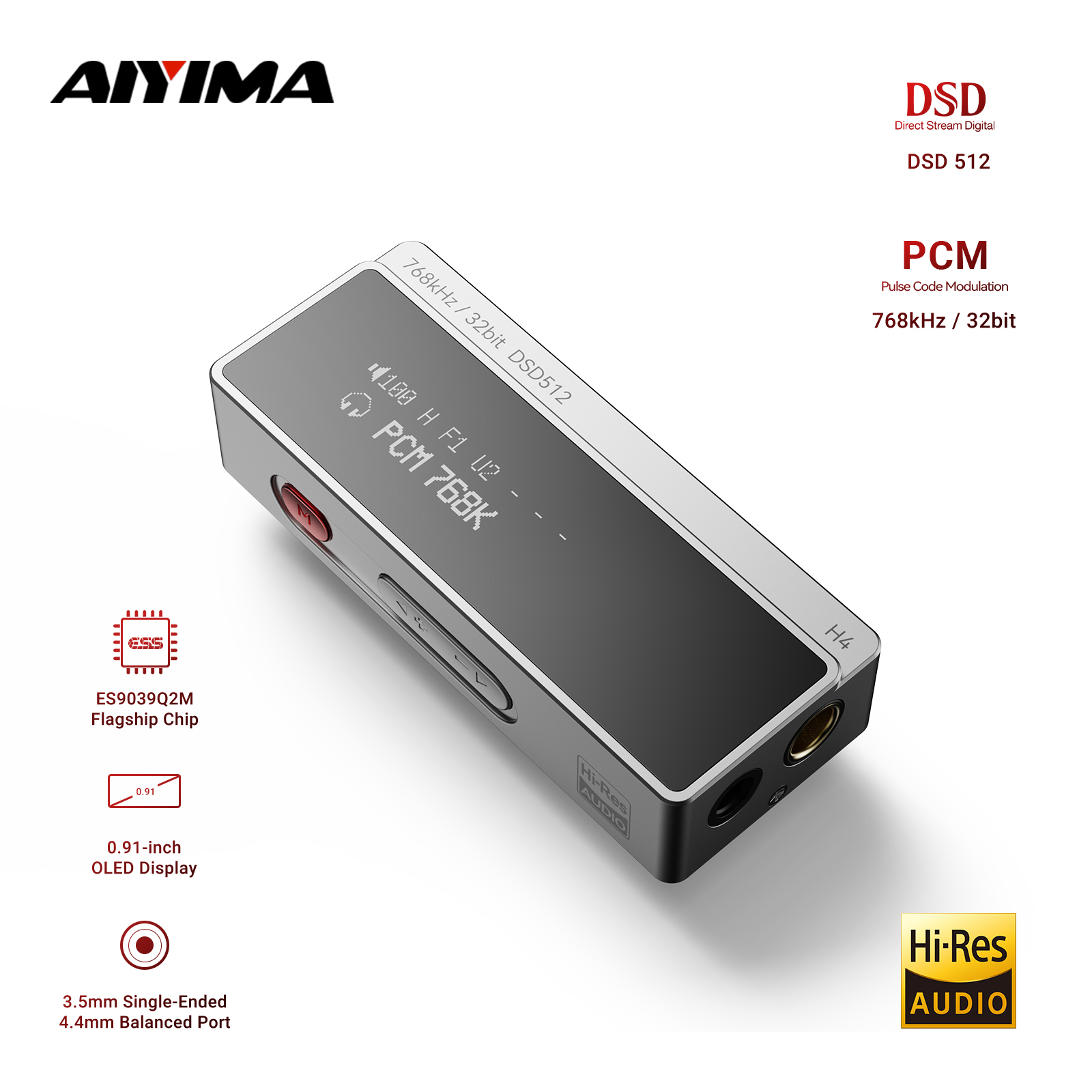 AIYIMA H4 HIFI Przenośny Wzmac – Es9018 Dac recenzja i cena