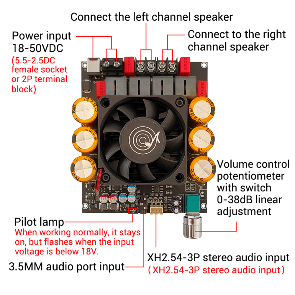 ZK-6002 DC18-50V Moduł wzmacni – Es9018 Dac recenzja i cena